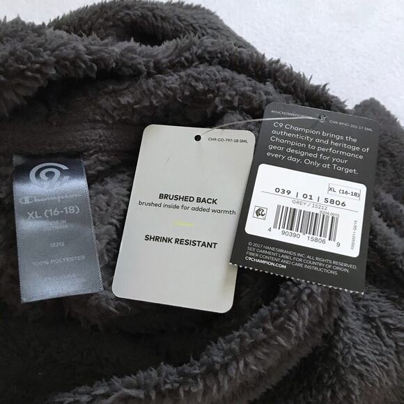 Champion C9 NWT Faux Fur Pullover Oversized Collar Girls XL (16-18) - Picture 8 of 9